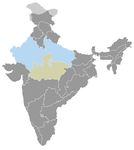 Inde • |1731/1947| • dynastie Scindia: carte